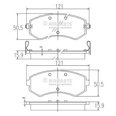 Set placute frana,frana disc J3601060 NIPPARTS