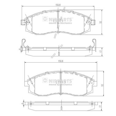 Set placute frana,frana disc J3601066 NIPPARTS