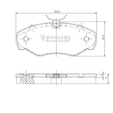 Set placute frana,frana disc J3601080 NIPPARTS