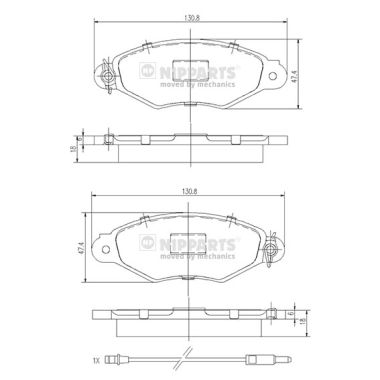 Set placute frana,frana disc J3601093 NIPPARTS