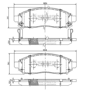 Set placute frana,frana disc J3601095 NIPPARTS