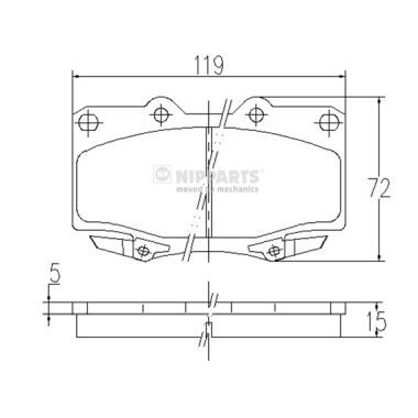 Set placute frana,frana disc J3602055 NIPPARTS