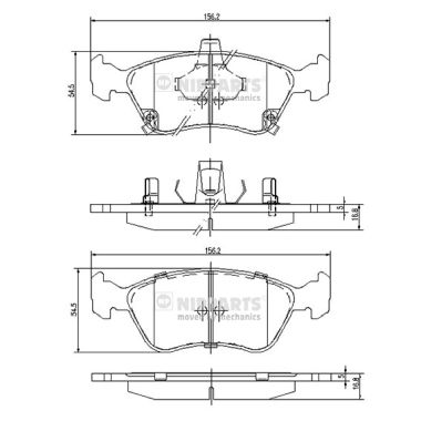 Set placute frana,frana disc J3602080 NIPPARTS