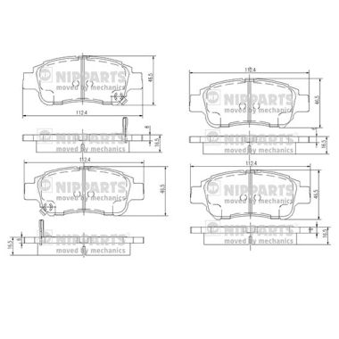 Set placute frana,frana disc J3602086 NIPPARTS