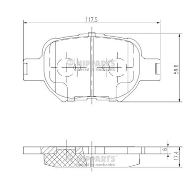 Set placute frana,frana disc J3602091 NIPPARTS