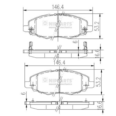 Set placute frana,frana disc J3602108 NIPPARTS