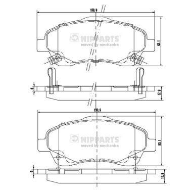 Set placute frana,frana disc J3602112 NIPPARTS