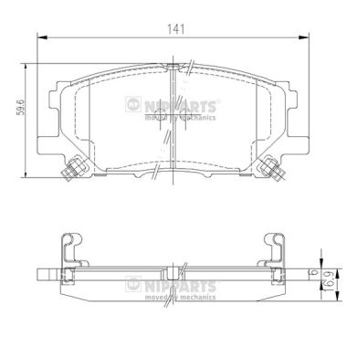 Set placute frana,frana disc J3602125 NIPPARTS