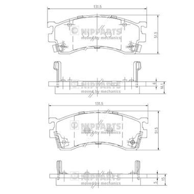 Set placute frana,frana disc J3603038 NIPPARTS