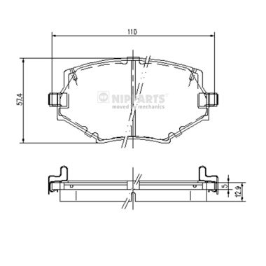 Set placute frana,frana disc J3603044 NIPPARTS