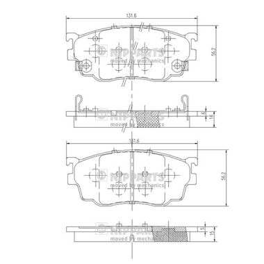 Set placute frana,frana disc J3603051 NIPPARTS