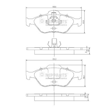 Set placute frana,frana disc J3603065 NIPPARTS