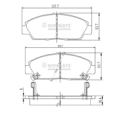 Set placute frana,frana disc J3604037 NIPPARTS