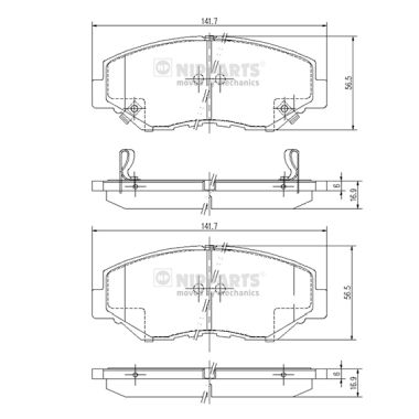 Set placute frana,frana disc J3604061 NIPPARTS