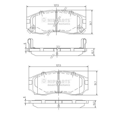 Set placute frana,frana disc J3605030 NIPPARTS