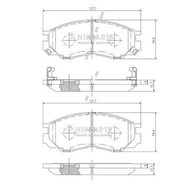 Set placute frana,frana disc J3605035 NIPPARTS