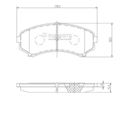 Set placute frana,frana disc J3605039 NIPPARTS