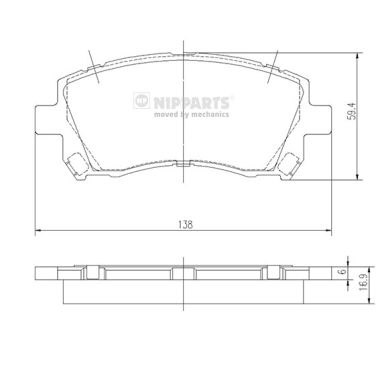 Set placute frana,frana disc J3607013 NIPPARTS