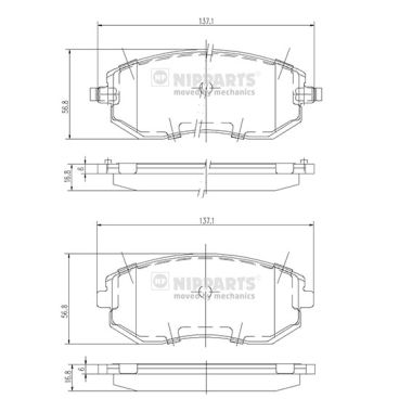 Set placute frana,frana disc J3607015 NIPPARTS