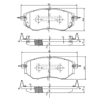 Set placute frana,frana disc J3607019 NIPPARTS