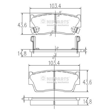 Set placute frana,frana disc J3608006 NIPPARTS