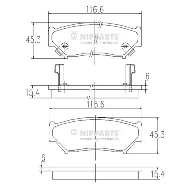 Set placute frana,frana disc J3608009 NIPPARTS