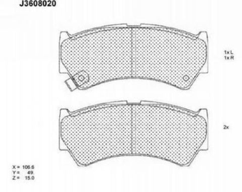 Set placute frana,frana disc J3608020 NIPPARTS