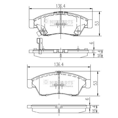 Set placute frana,frana disc J3608024 NIPPARTS