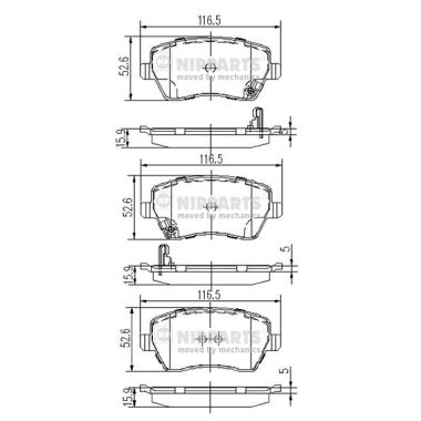 Set placute frana,frana disc J3608026 NIPPARTS