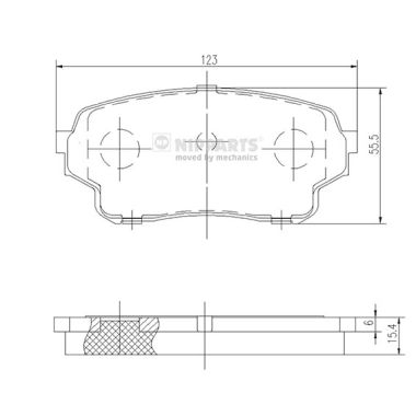 Set placute frana,frana disc J3608027 NIPPARTS