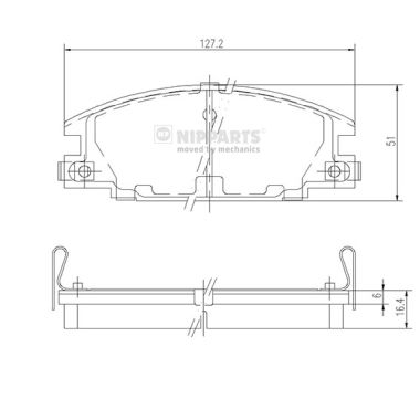 Set placute frana,frana disc J3609004 NIPPARTS