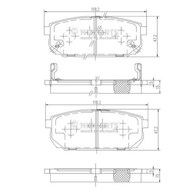 Set placute frana,frana disc J3610305 NIPPARTS