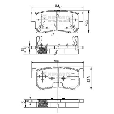 Set placute frana,frana disc J3610401 NIPPARTS