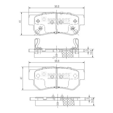 Set placute frana,frana disc J3610509 NIPPARTS