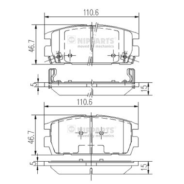 Set placute frana,frana disc J3610511 NIPPARTS