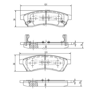 Set placute frana,frana disc J3610904 NIPPARTS