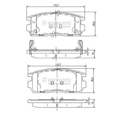 Set placute frana,frana disc J3610905 NIPPARTS