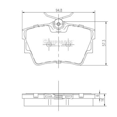 Set placute frana,frana disc J3611047 NIPPARTS