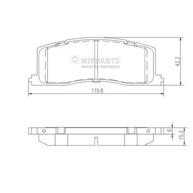 Set placute frana,frana disc J3612011 NIPPARTS