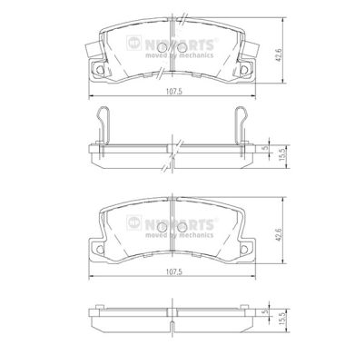 Set placute frana,frana disc J3612013 NIPPARTS