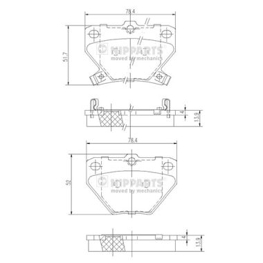 Set placute frana,frana disc J3612018 NIPPARTS