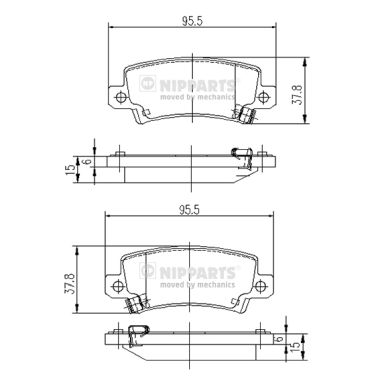 Set placute frana,frana disc J3612025 NIPPARTS