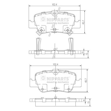 Set placute frana,frana disc J3612033 NIPPARTS