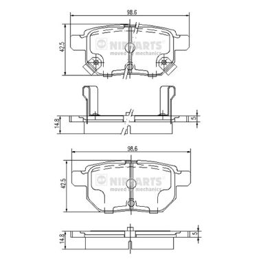 Set placute frana,frana disc J3612034 NIPPARTS