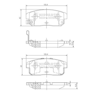 Set placute frana,frana disc J3613018 NIPPARTS