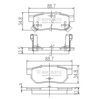 Set placute frana,frana disc J3614004 NIPPARTS