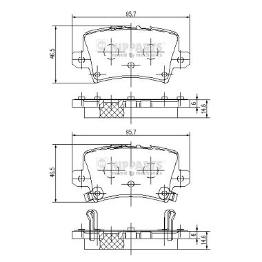 Set placute frana,frana disc J3614018 NIPPARTS