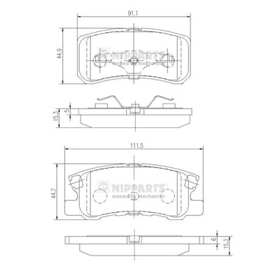 Set placute frana,frana disc J3615010 NIPPARTS