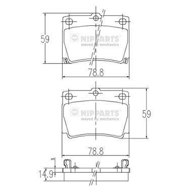 Set placute frana,frana disc J3615011 NIPPARTS