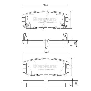 Set placute frana,frana disc J3619001 NIPPARTS